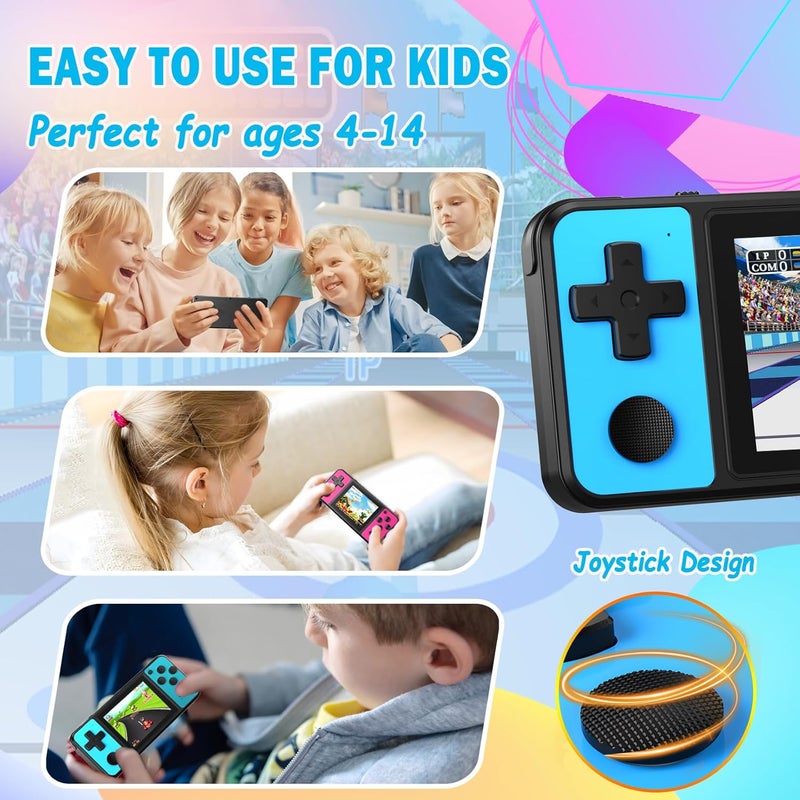 BEICO 32 Bit Kids Handheld Games Preloaded 139 Video Games,Portable Electronic Toys with 3.0" IPS Screen Rechargeable Battery,Gaming System Birthday Gifts for Boys Girls Ages 4-12 (Blue) - Image 5